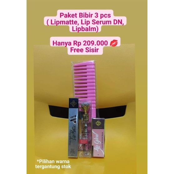Paket Bibir OSD Olla Skin Daily  isi Lipbalm + Lipmatte + Lip Serum DN free Sisir