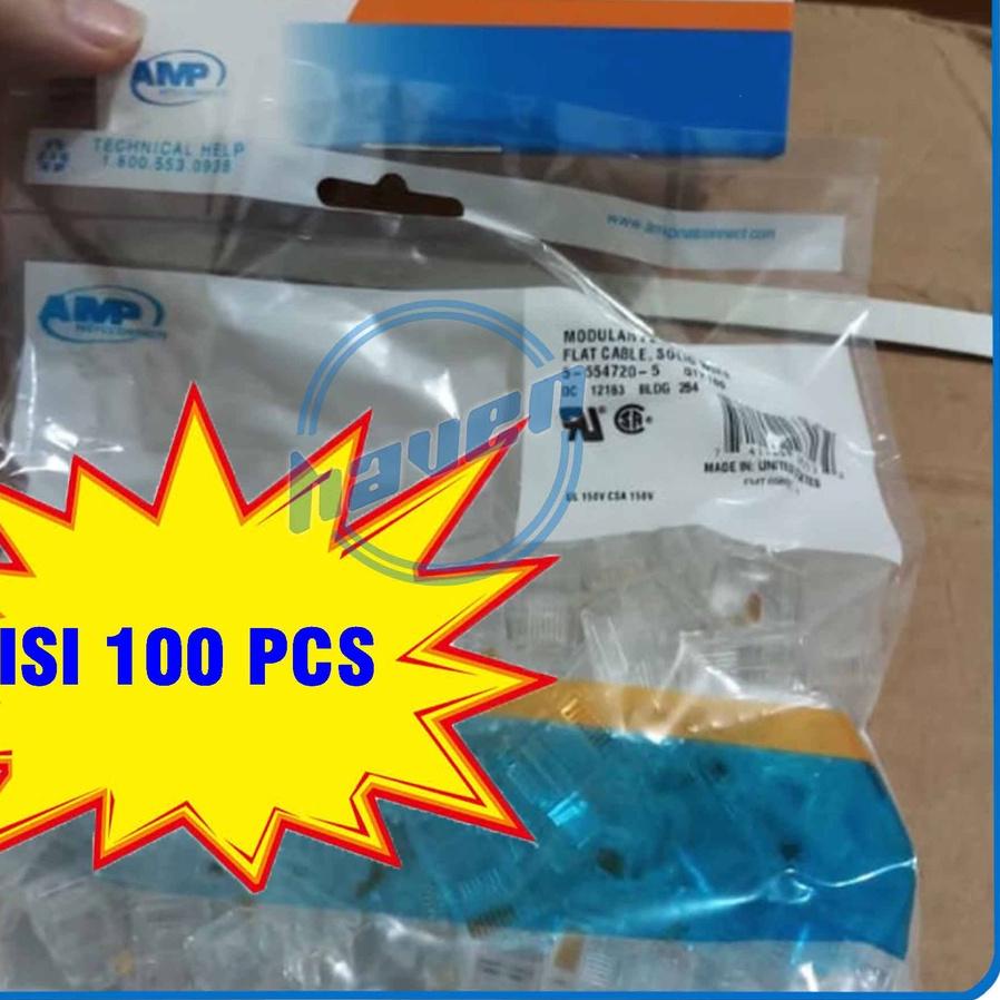 ♣ Rj45 Cat6 Konektor Rj45 Cat6 AMP Konektor LAN Cat6 AMP Connector Rj45 Cat6 AMP LAN Konektor ✧