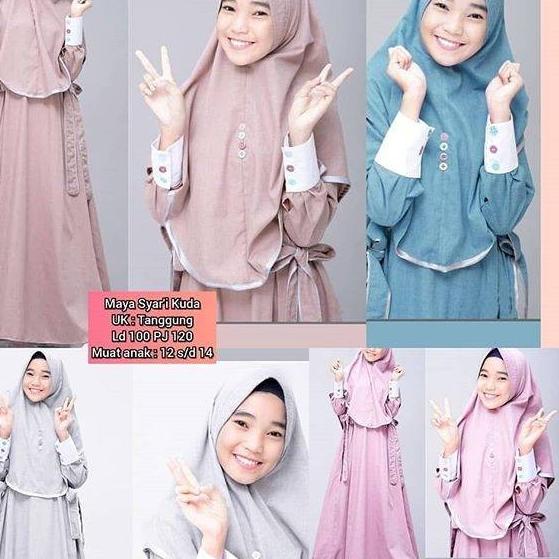 ❇ MAYA KIDS SYAR'I Supernova Gamis Anak 12-14thn Panjang Trendy Modern Baju Panjang Stelan Syari Pol