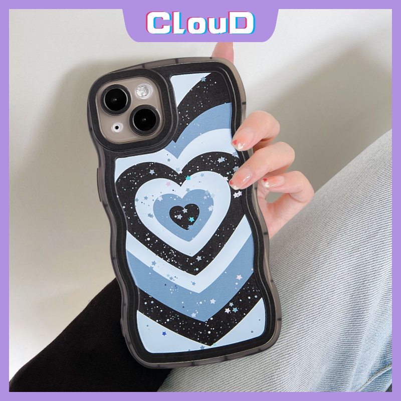 Case for Realme C35 C33 C25Y C30 C21Y C12 C11 5i 9i 9Pro + 8Pro 10 6i 7 8 C25 C20 C17 C20A 8i 7i 5 C3 9 C25s C15 Fashion Gradient Love Heart Soft Tpu Bling Stars Wavy Edge Cover