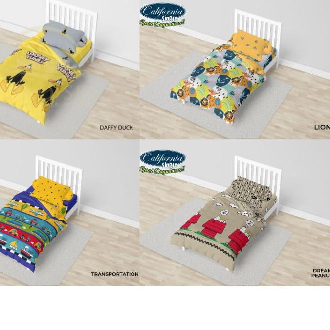 ➪ Sprei California  Single Size Disney Frozen Mickey Minnie Toy story Snoopy ●