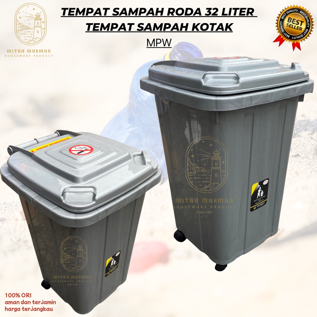 [TERMURAH] TEMPAT SAMPAH RODA 32 LITER MPW / TEMPAT SAMPAH MURAH / TEMPAT SAMPAH MODERN / KOTAK TEMPAT SAMPAH