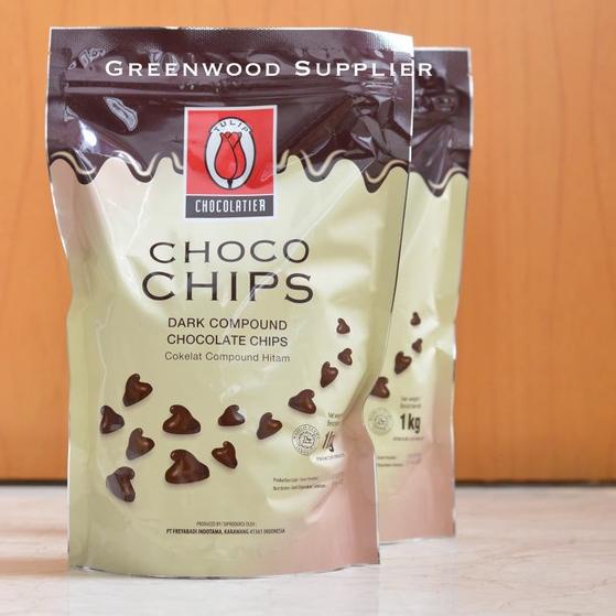 

♝ Tulip Dark Compound Chocolate Chips / Tulip Choco Chips 1KG ✹