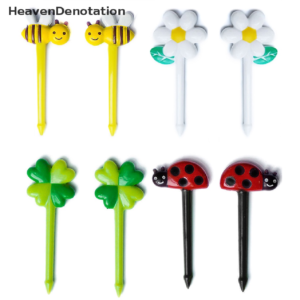 [HeavenDenotation] 8pcs Hewan Mini Kartun Buah Garpu Anak Snack Kue Dessert Pick Toothpik HDV