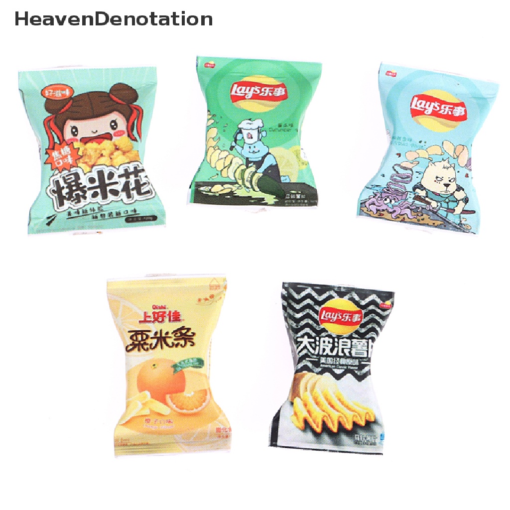 [HeavenDenotation] 1: 12 Dollhouse Miniture Snack Bag Simulation Convenience Store Toy Accessories HDV