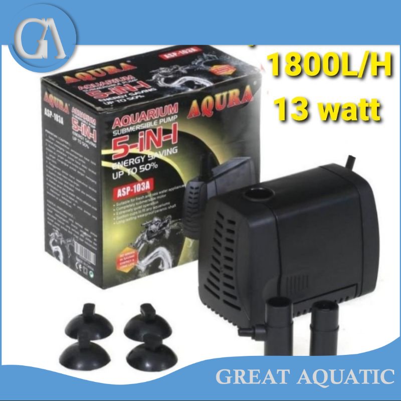 AQURA asp 103  power head pompa celup aquarium kolam ikan hias