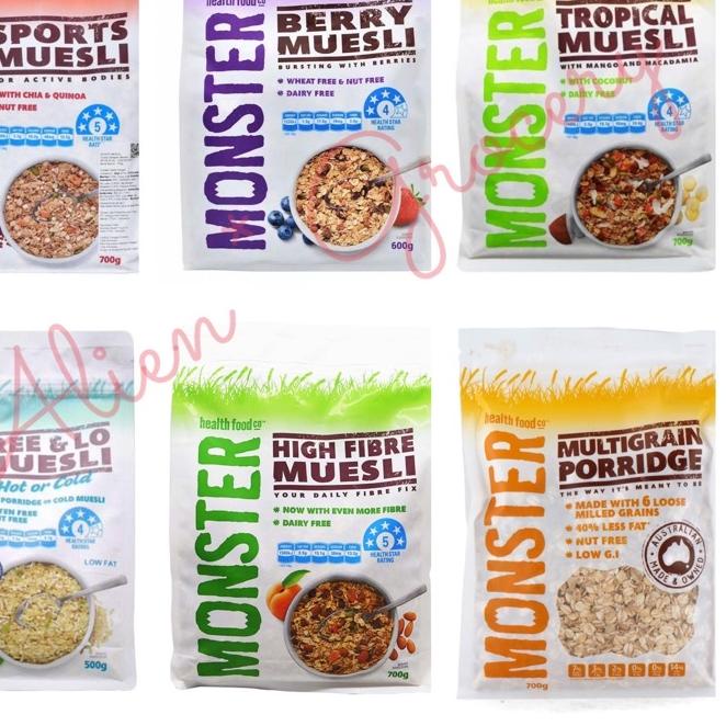

➹ Monster Muesli High Fibre Sports Tropical Free & Lo Berry Multigrain Porridge ♩