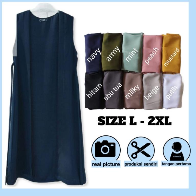 SPECIAL PRICE Outer Cardigan wanita L, XL,XXL Jumbo Oversize polos tanpa lengan kantor formal panjan