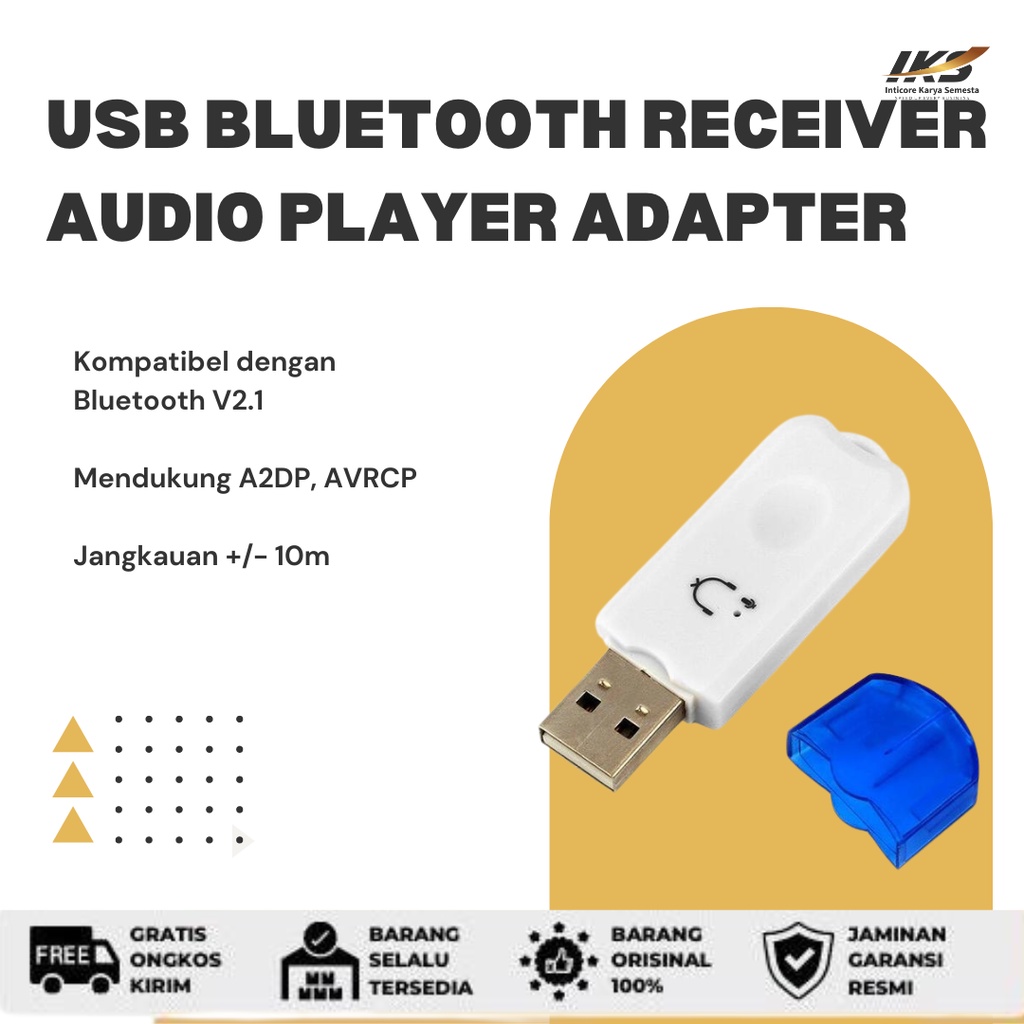 USB Bluetooth Receiver Plug Play Audio Player Adapter Wireless