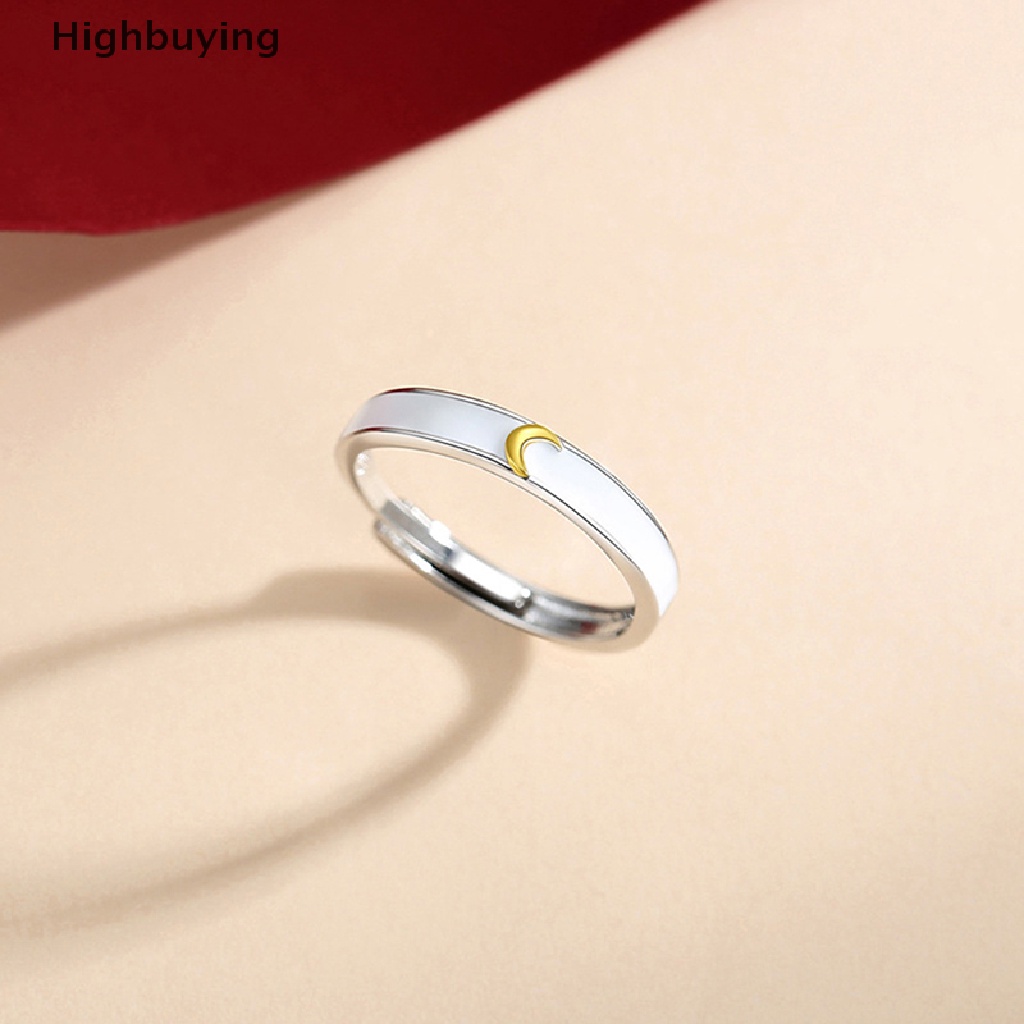 Hbid Bulan Pasangan Cincin Untuk Wanita Pria Yang Serasi Jari Cincin Persahabatan Pertunangan Pernikahan Fashion Perhiasan Hadiah Glory