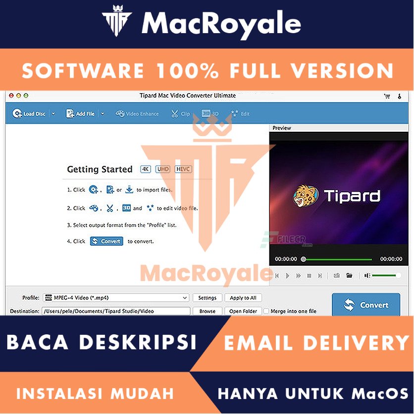 [MacOS] Tipard Mac Video Converter Ultimate Full Version Lifetime Full Garansi - Konverter video dengan dukungan format luas untuk MacOS