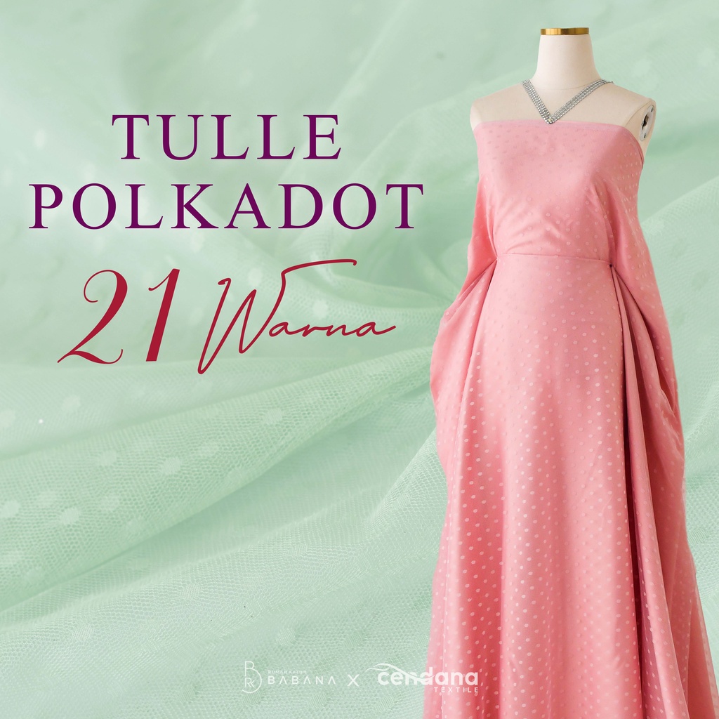 Kain Dress Gamis Kebaya Brukat Kombinasi Paket Bridesmaid Motif Polkadot