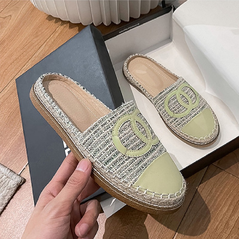 10996 Sepatu Slip On mules Wanita Import Espadrilles Mules
