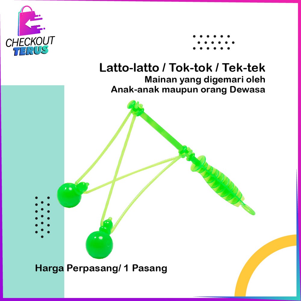 CT M310 Mainan Anak Lato Lato Gagang Maenan Jadul Latto Stick Anti gagal Tok Tok  Lotto Lotto Bola Etek Lato Kekinian