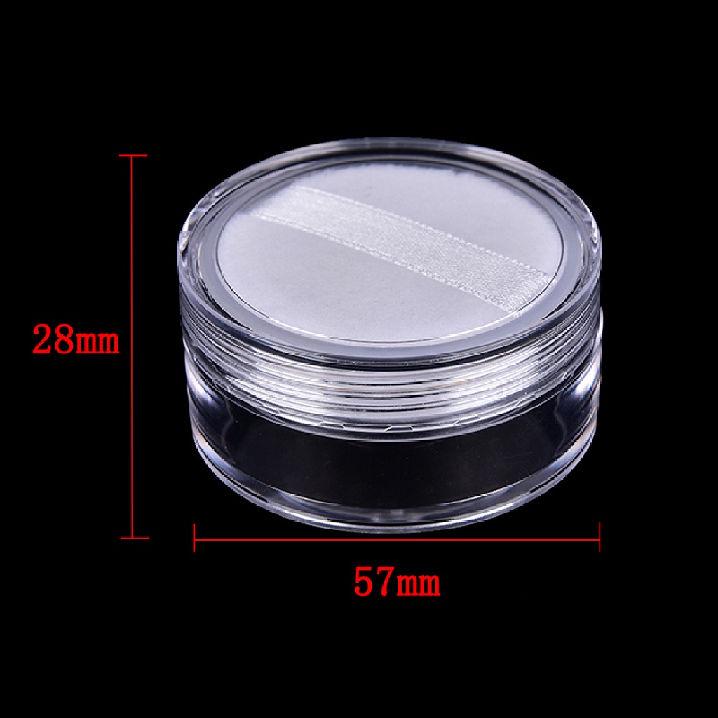 [jewelrybase] 12ml Ayakan Kosmetik Kosong Loose Powder Jar Wadah Puff Kotak Makeup Dengan Puff Boutique