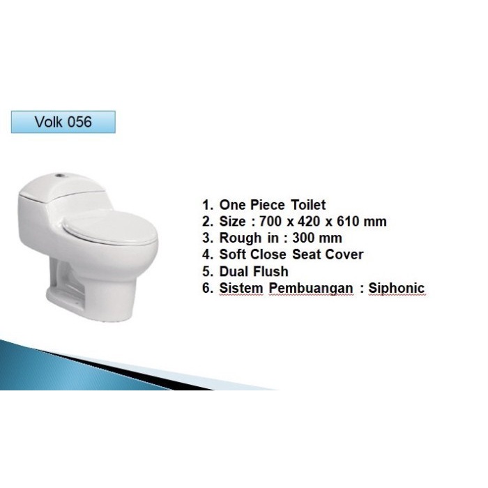 Volk 9009 One Piece Toilet / CLOSET PREMIUM MONOBLOCK MONOBLOK SETARA TOTO / VOLK9009