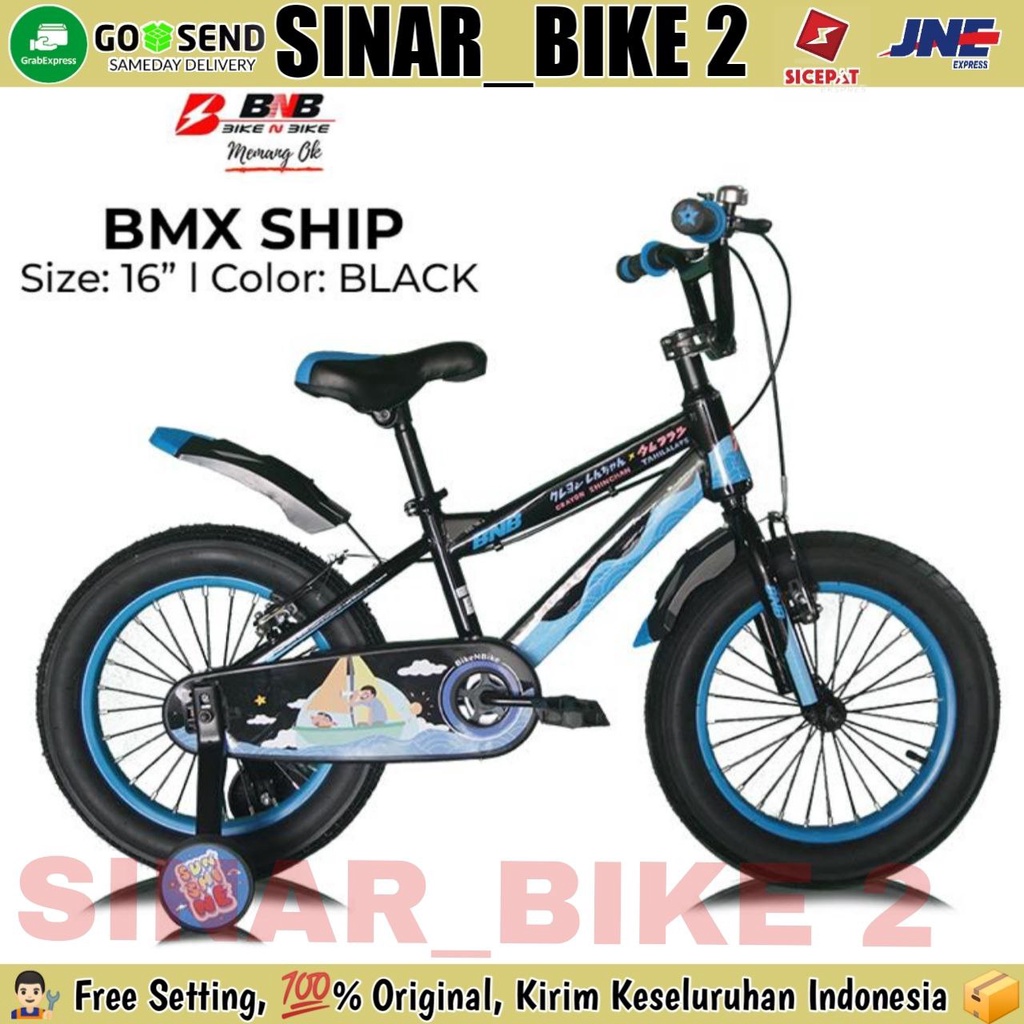 Sepeda BMX Anak Laki Laki BNB SHIP Ukuran 16 Inch Ban Jumbo 3.0