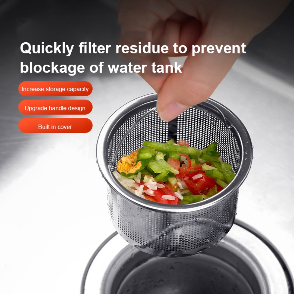 ღ Stainless Steel Sink Filter Layar Umum Pipa Saluran Pembuangan Floor Drain Anti Menyumbat Filter Drainase Port Selokan Saringan Dapur anti-Clog Alat