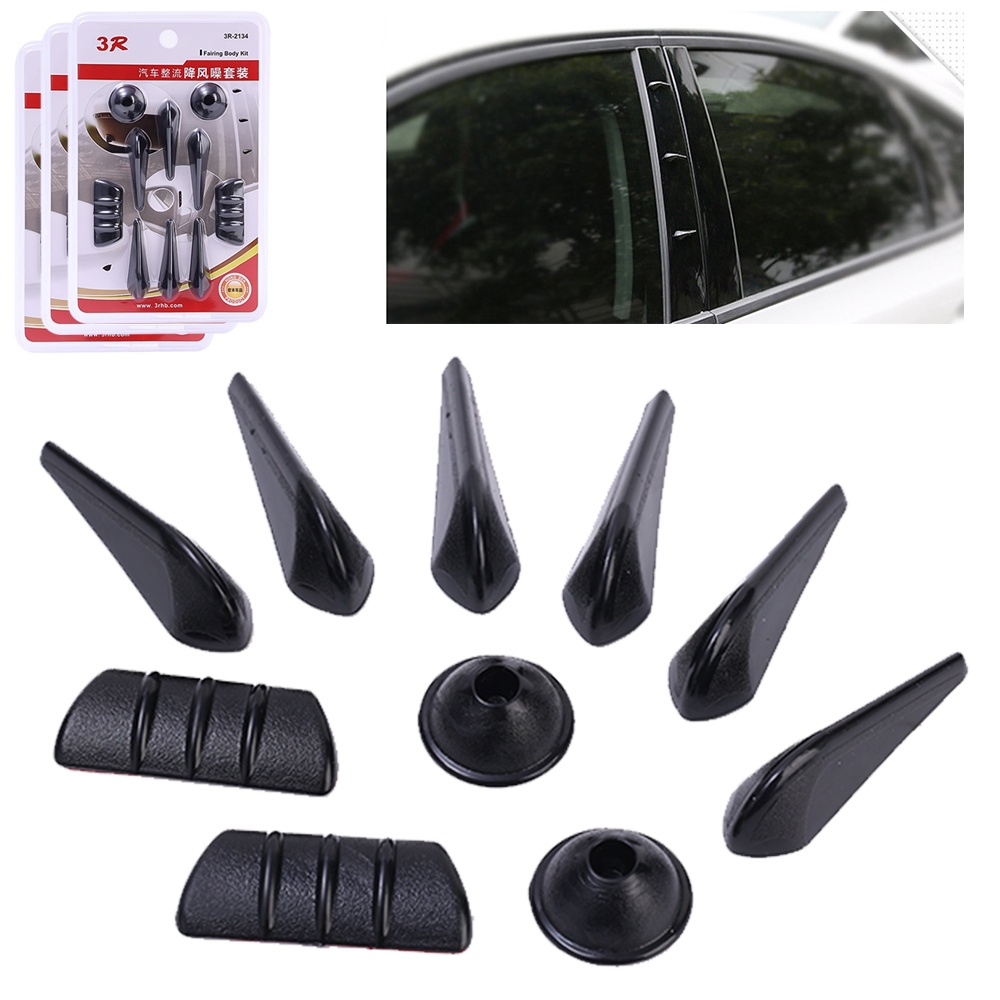 10pcs/set Body Mobil Anti-Tabrakan Strip Mobil Angin Kebisingan Kit Auto Pintu Strip Dekoratif Mobil Spion Penghalang Tabrak Otomotif Spoiler