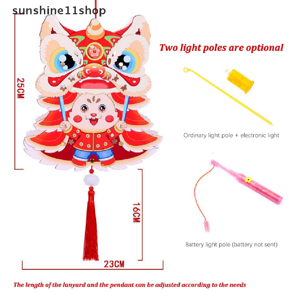 Sho 1Set 2023tahun Kelinci Lampion Festival Musim Semi Handmade DIY Lentera Bahan Paket Lentera Festival Lentera Bercahaya Perlengkapan Dekorasi N