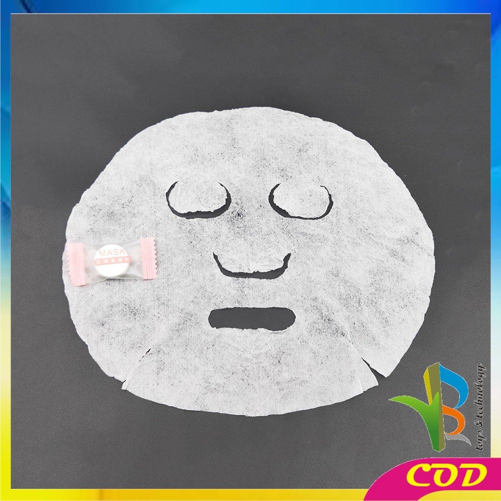 RB-K142 Tissue Bulat Mini Travel Sekali Pakai / Masker Wajah Kompres Towel Portable Tisu Bentuk Permen / Travelling Compressed Paper Mask Sheet Import