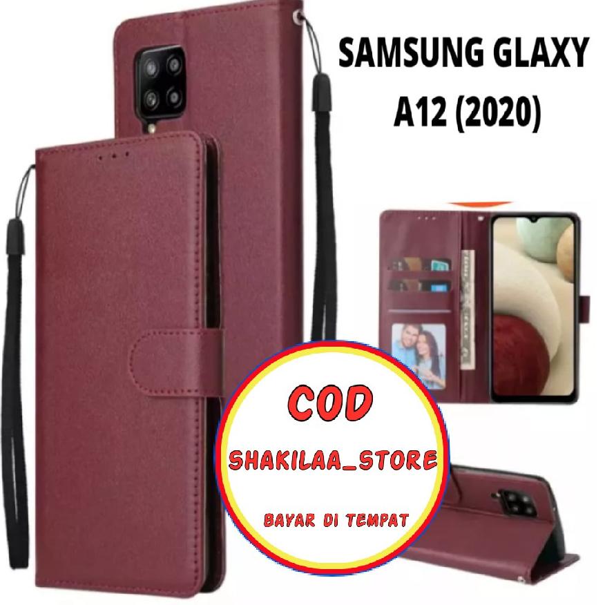 Vvp81 CASE FLIP CASE KULIT FOR SAMSUNG GALAXY A12 2020 - CASING DOMPET-FLIP COVER LEATHER-SARUNG HP ,.,.,.,.,.,