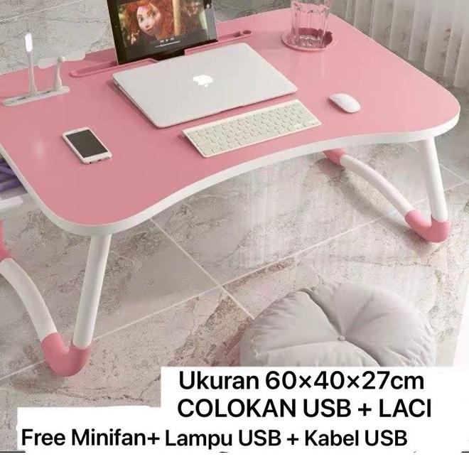 ☞ Meja Laci + USB / Meja Lipat Belajar Meja Belajar Meja Belajar Laci Meja Belajar USB ✈