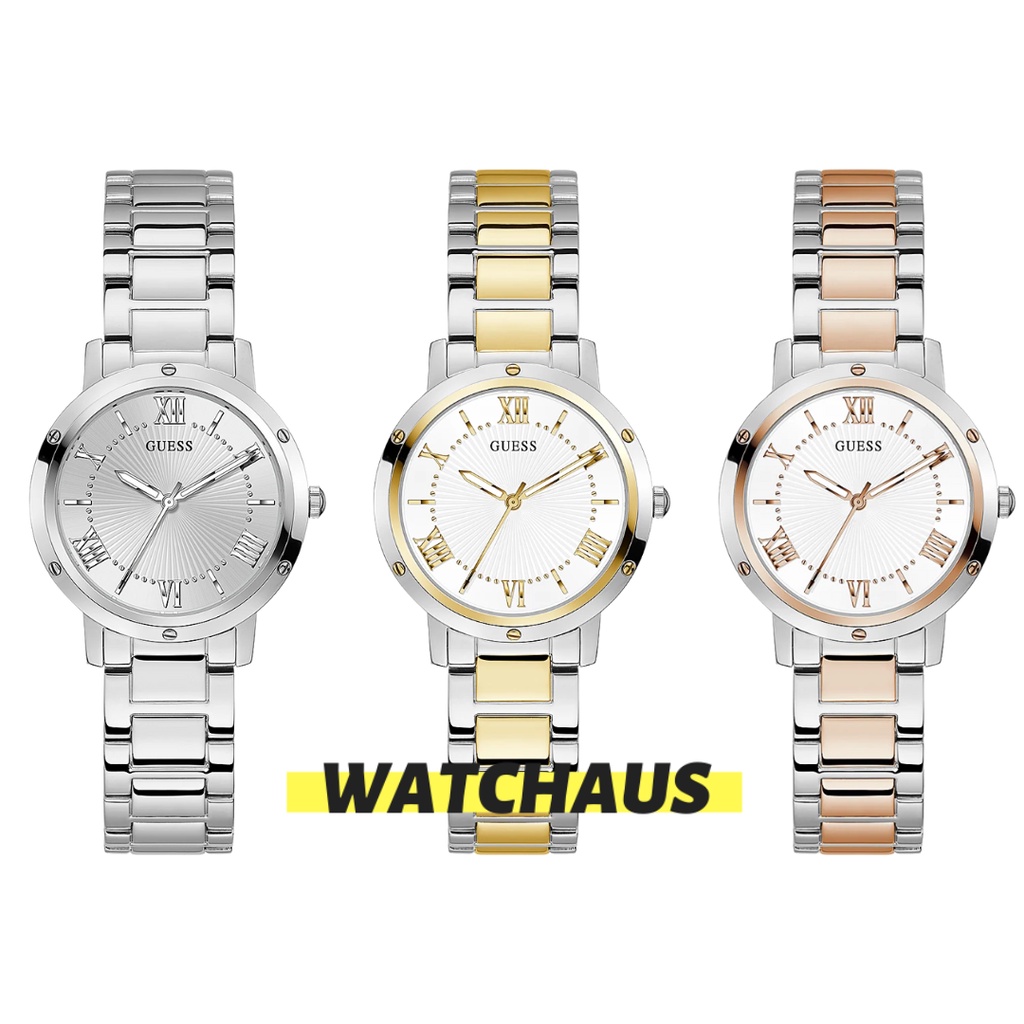 JAM TANGAN WANITA GUESS GW0404L1 GW0404L2 GW0404L3 GW0404 L1 L2 L3 DAWN ANALOG STAINLESS STEEL