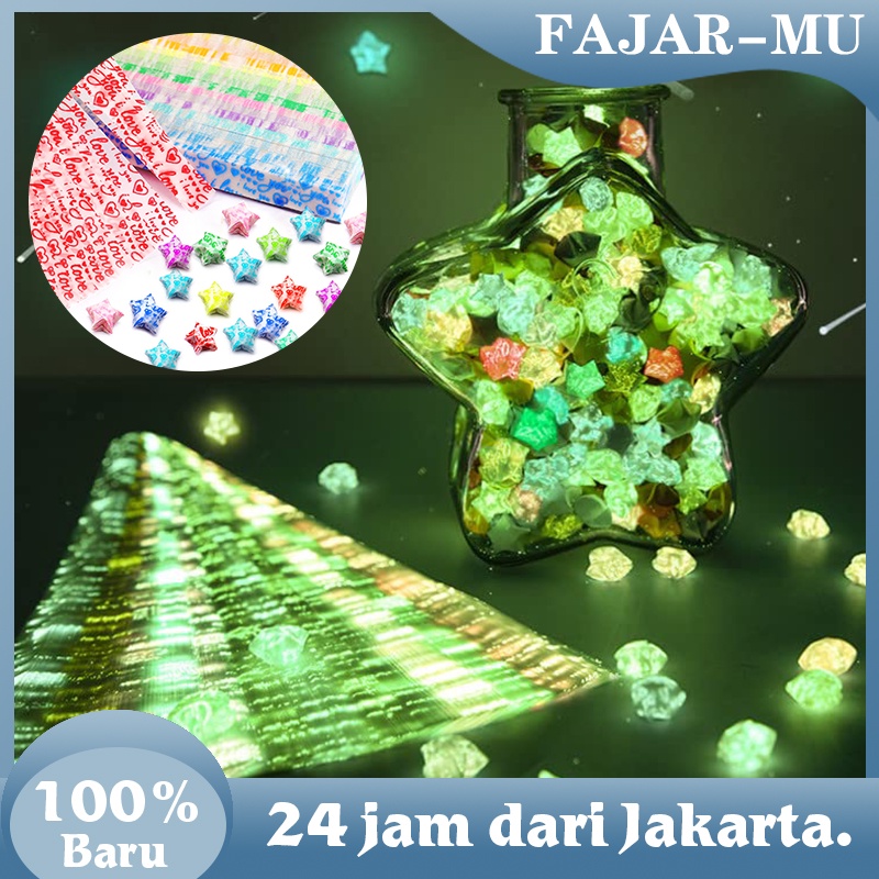 

420 Pcs Glow/Rainbow Kertas Origami Bintang Star Origami Paper Kertas Origami Warna Warni Quilling Paper