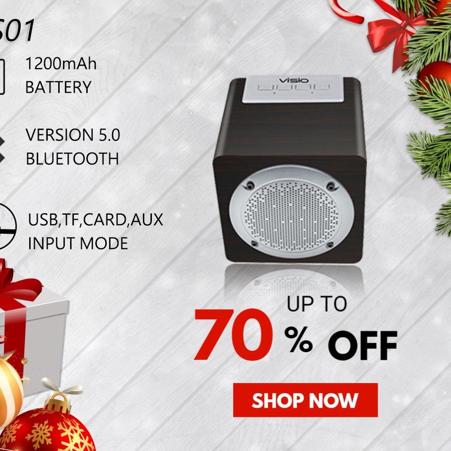 ❆ [✅Bisa COD] Visio BS01  1200 mah Mini bluetooth 5.0 speaker wireless portable stereo speaker kotak