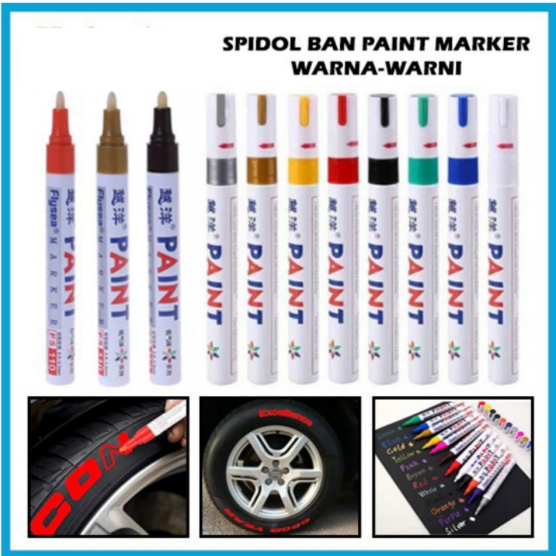 

Spidol Ban TOYO Permanent Paint Marker Pen Cat Pulpen Warna Ban Mobil Motor Permanent Waterproof