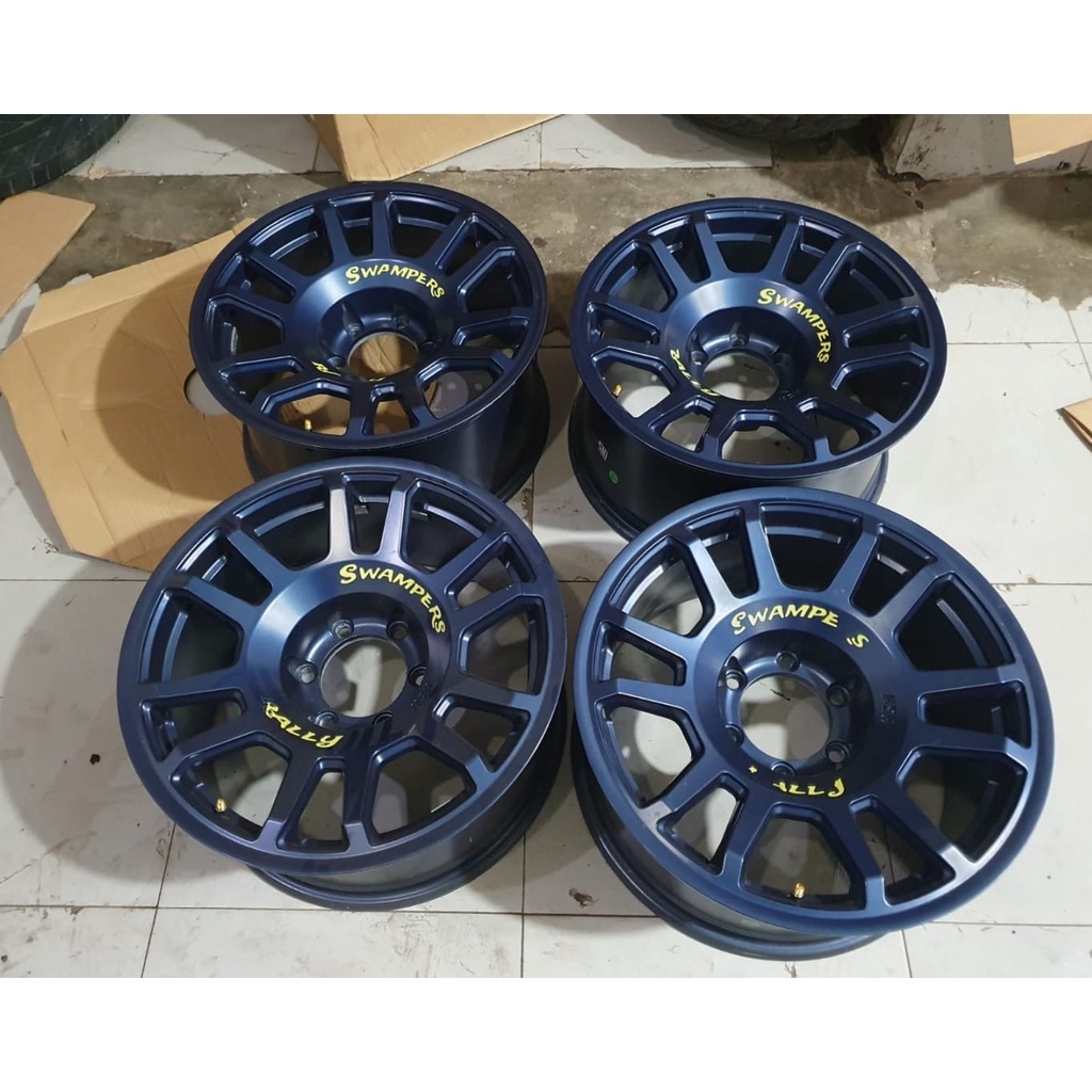 Velg Mobil Bekas RALLY SWAMPER HSR Ring 18 Lebar 9 Inch Hole 6 x 139,7 Offset 0 Warna Blue Bisa Untu