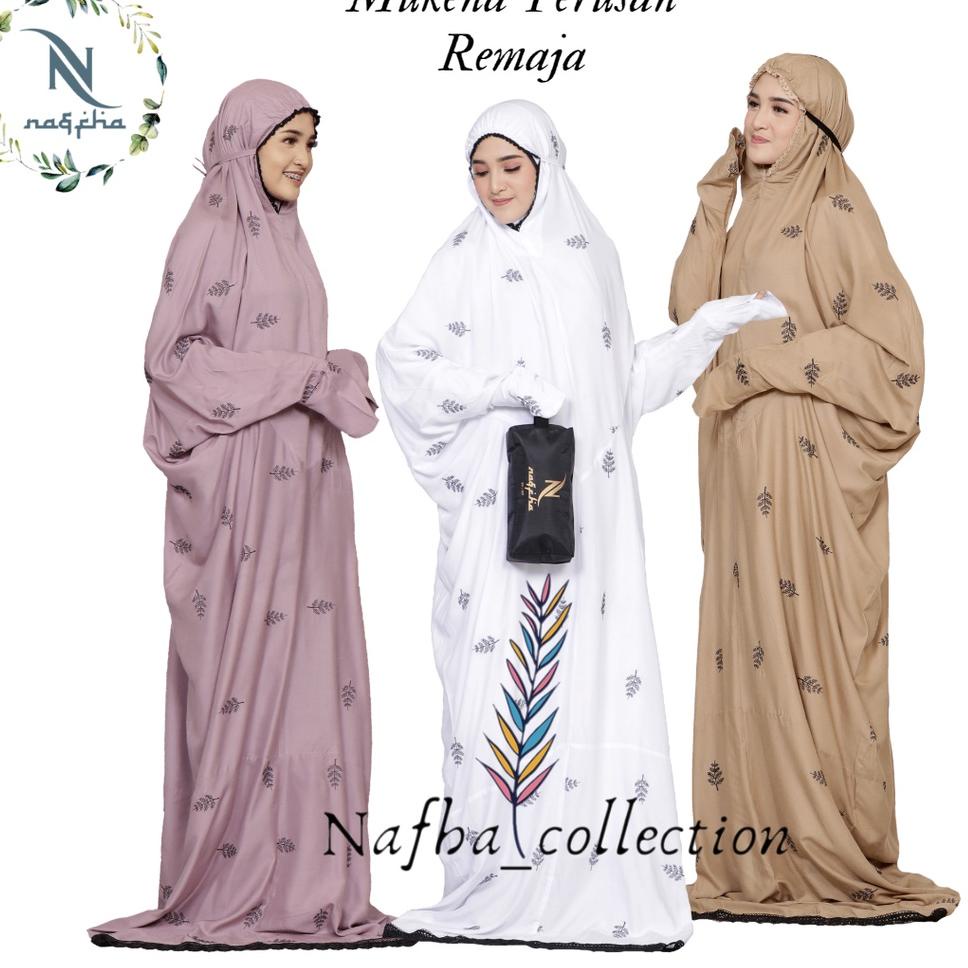 LANGSUNG KIRIM NAFHA - Mukena Terusan Anak Remaja Nafha Bordir Daily Tropical