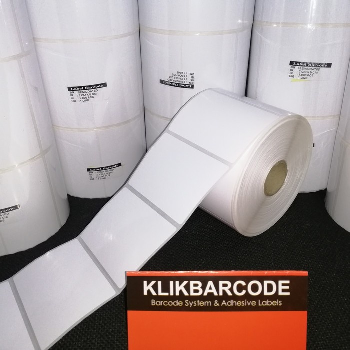 

LABEL BARCODE 70 X 50 (1 LINE) KERTAS STICKER LABEL SEMICOATED 7 x 5CM @1.000pcs