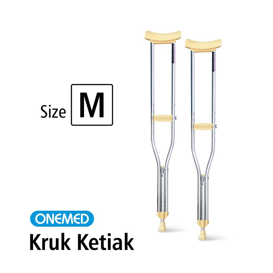 Onemed Kruk Ketiak Sepasang | Tongkat Bantu Berjalan - S/M/L