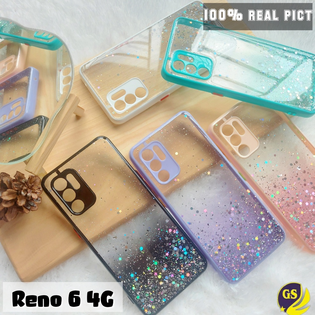 OPPO A16K / A16E / A76 / A96 2022 / Oppo Reno 8 4G / RENO 7 4G Reno 6 4G 5G Reno 5 5F 4F 4 4G 5G Case Dove Glitter Bling Star Light Candy Camera Macaron Gliter Pelindung Kamera