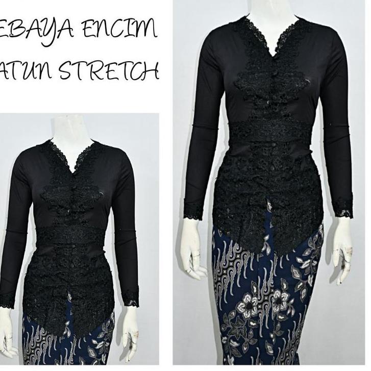 ♤ Indah KEBAYA ENCIM MODERN LENGAN PANJANG BORDIR SENADA KATUN STRETCH KEBAYA WISUDA KEBAYA KATUN KE