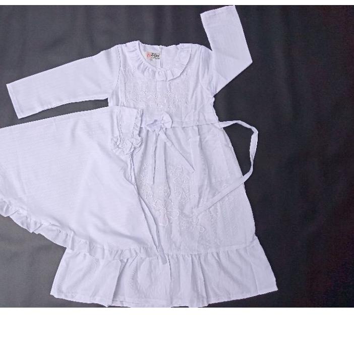 ➫ Gamis putih gamis manasik gamis muslim anak perempuan bahan katun Doby katun minyak dan wolfish ☞
