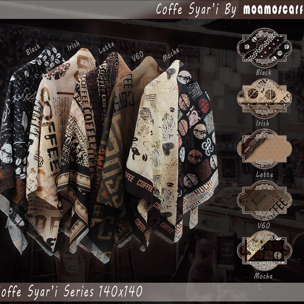 TERMURAH Jilbab Jumbo | Hijab Segi Empat Motif | Syar'i Scarf Voal Premium Coffee Series