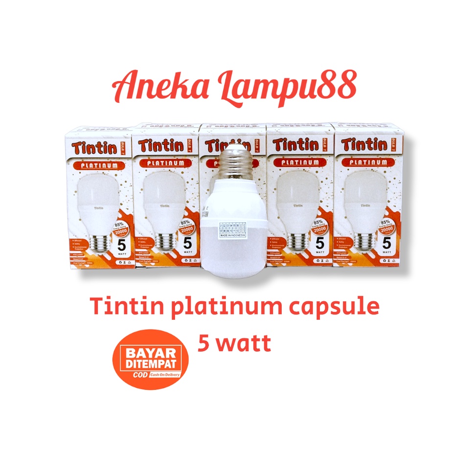 LAMPU LED TINTIN PLATINUM 5 WATT PAKET 10PCS - BOHLAM LED - TINTIN 5WATT