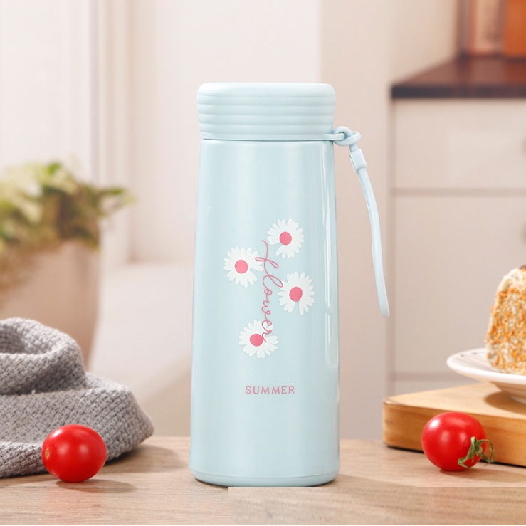 DC B ( B00013 ) BOTOL MINUM KACA BUNGA DAISY NO BOX BISA BUAT SOUVENIR / TIDAK BISA MEMILIH