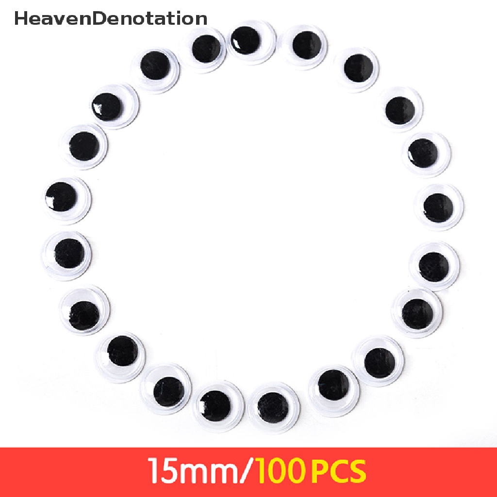 [HeavenDenotation] 100ps Self-Adhesive Wiggly Googly Boneka Mata Simulasi Bergerak Kartun Hewan Bola Mata DIY Anak Tk Perlengkapan Kerajinan HDV