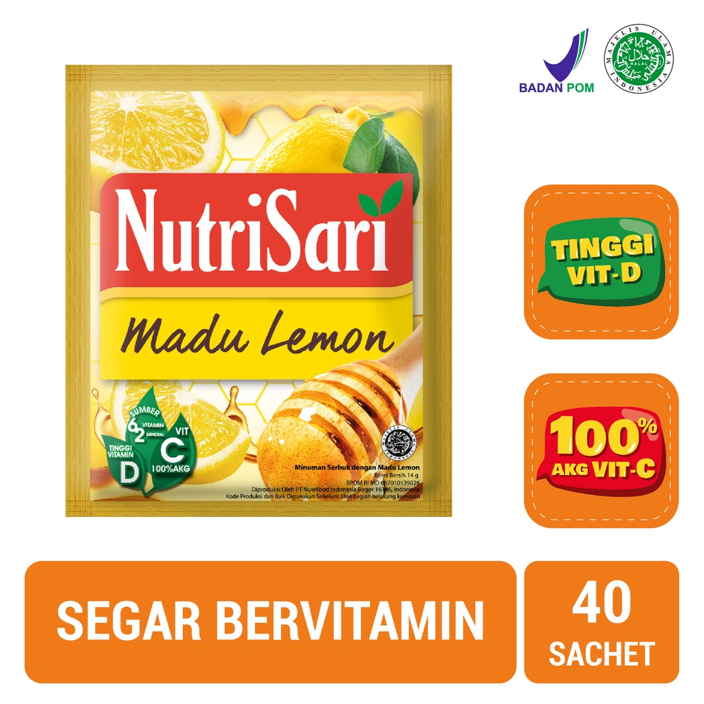 

NutriSari Madu Lemon 40 Sachet - Minuman Buah Vitamin C