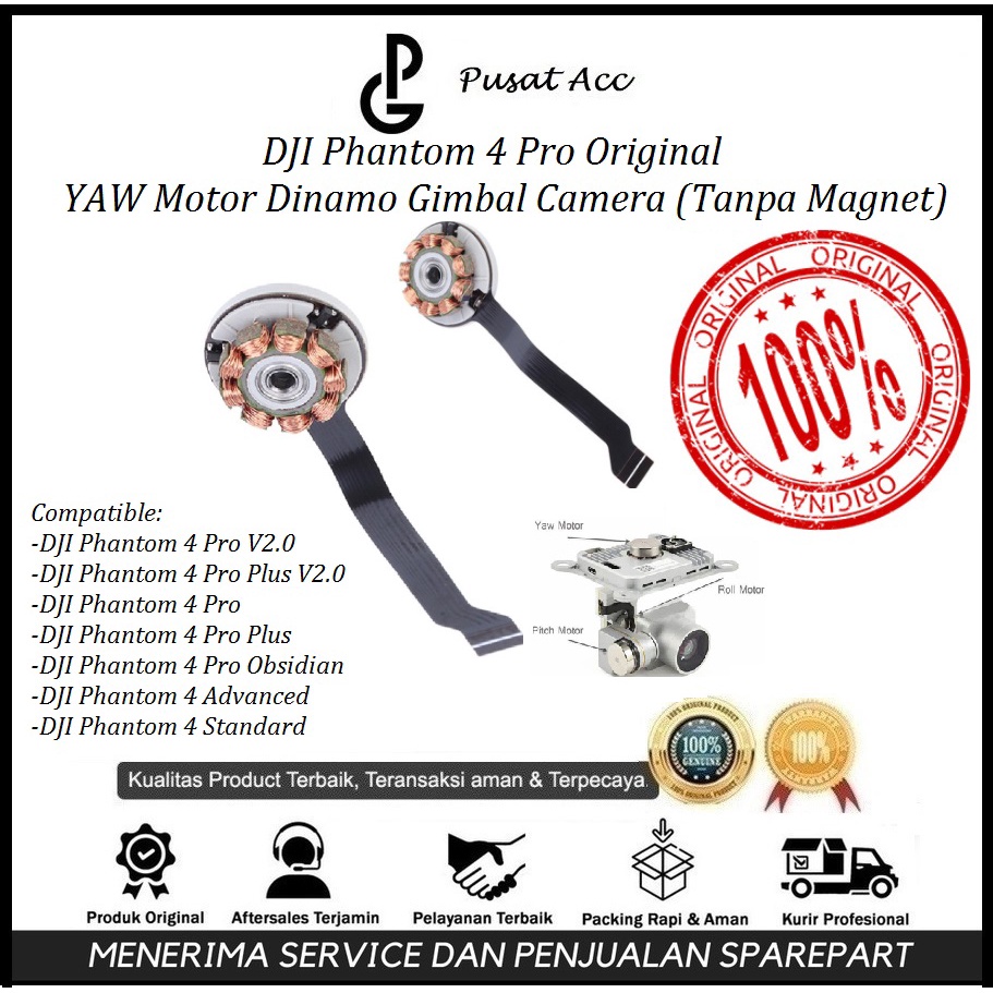 DJI Phantom 4 Pro YAW Motor (Tanpa Magnet) for Phantom 4 Pro Yaw Motor Original