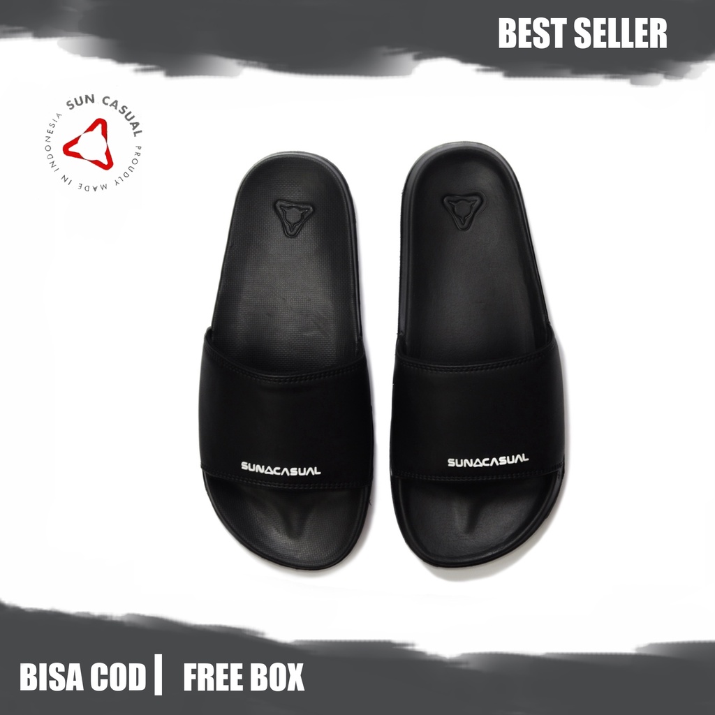 Sun Casual - Core 1 / C1 Black | Slippers Slide | Sandal Pria