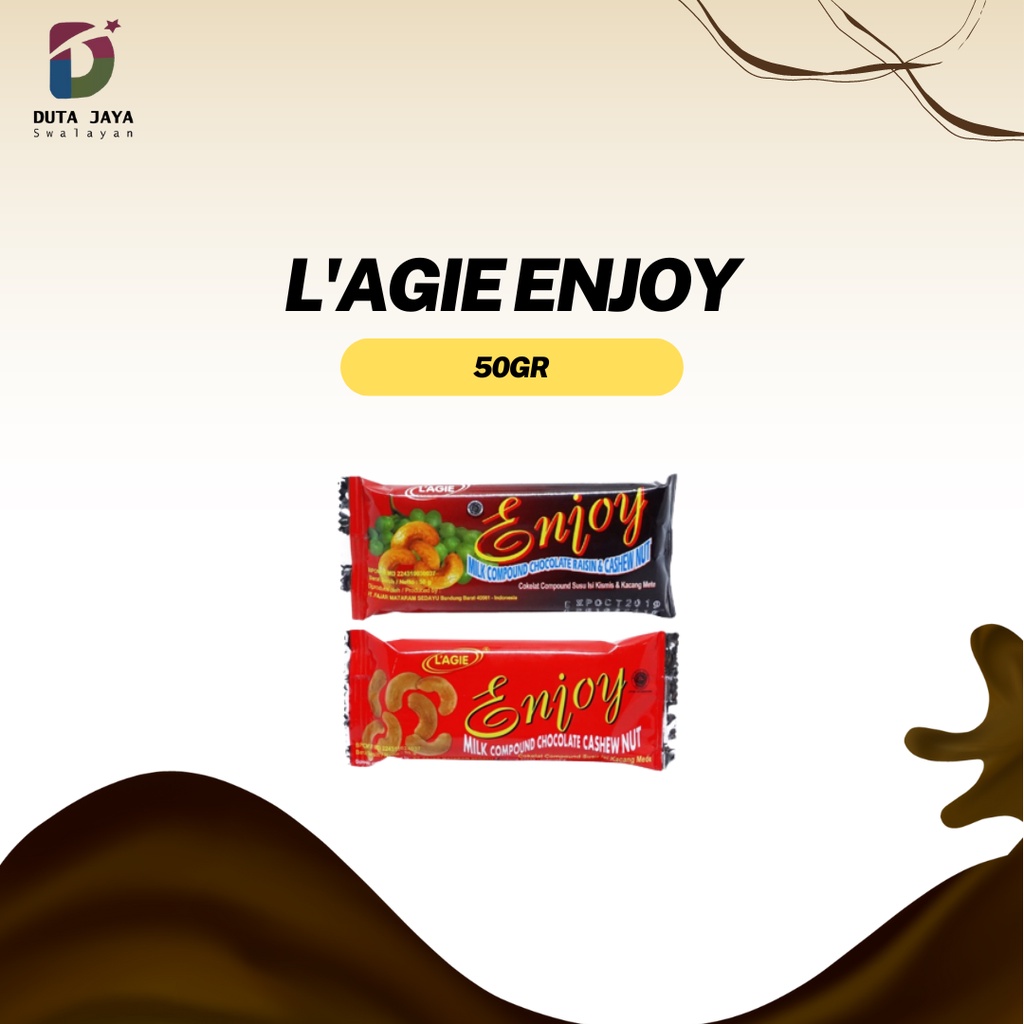 L'agie Enjoy 50 Gram Chocolate Compound Raisin Chasew Cokelat