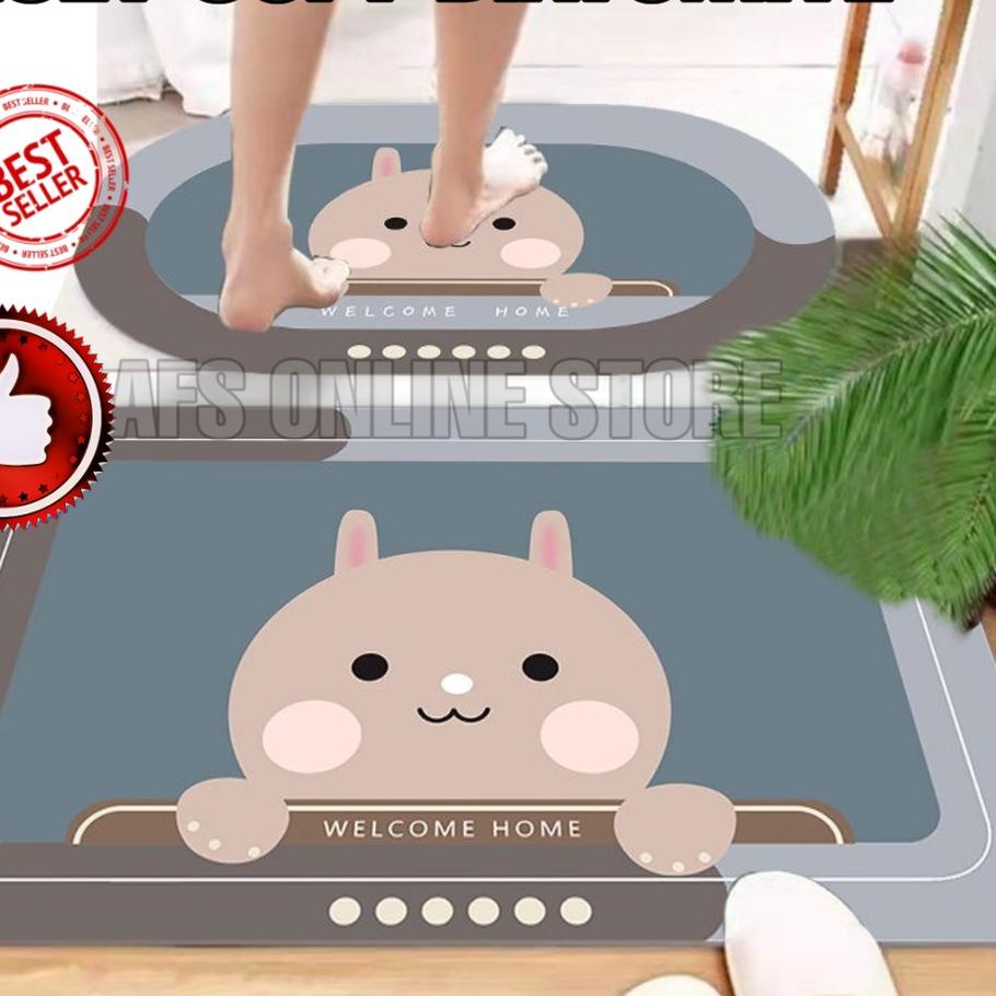 ➶ Keset Diatomite Ukuran 60cm x 40cm Keset Soft Gulung Diatomite Pintu Kamar Mandi Anti Slip ℮
