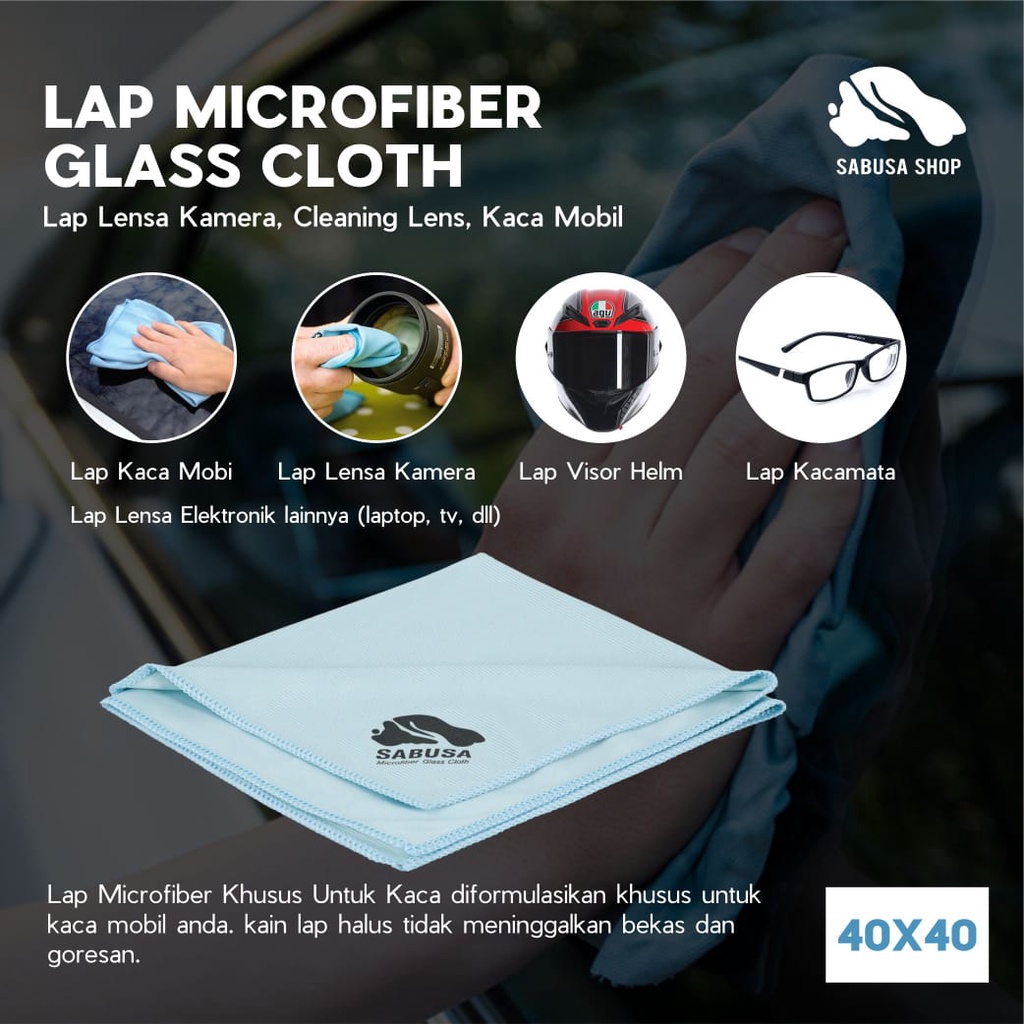 sabusa lap microfiber kaca mobil lensa , glass cloth