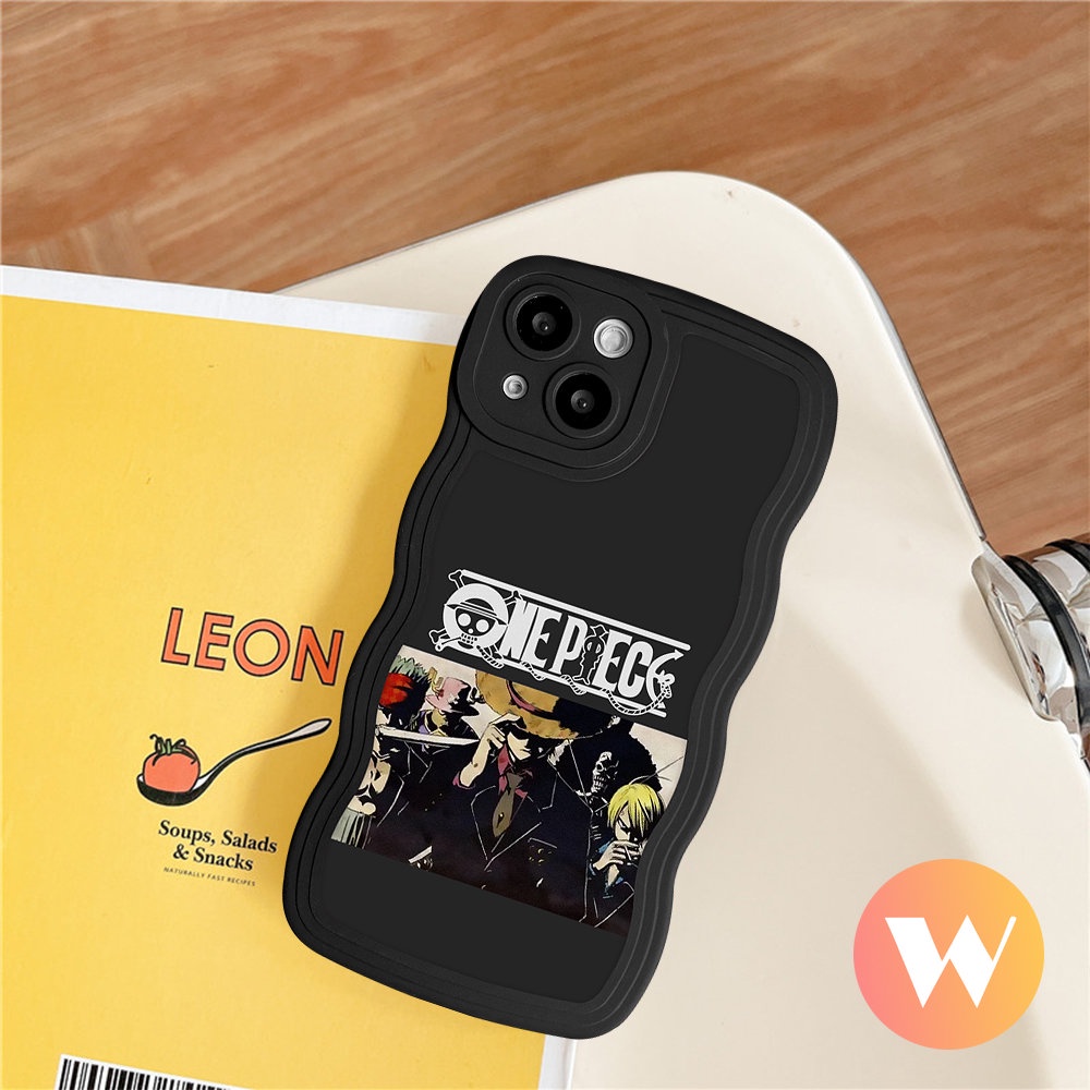 IPHONE Kartun Luffy Anime One Piece Cover Kompatibel Untuk Iphone7 6 8 6s 14 Plus XR X11 13 14 12 Pro Max XS Max SE 2020 Lembut Tpu Wavy Edge Trendy Brand Case