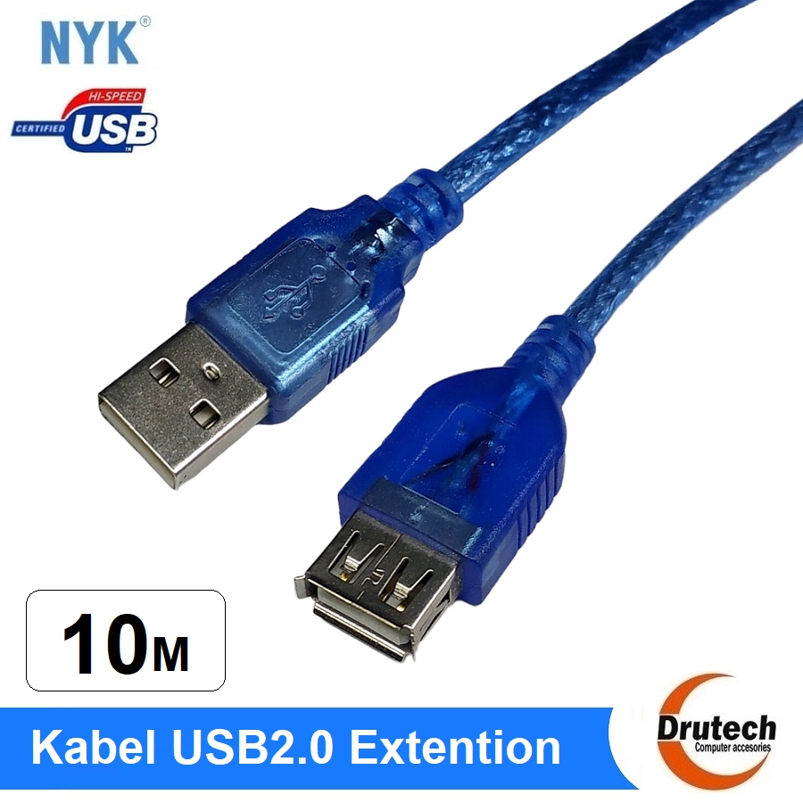 NYK Kabel Sambungan USB 10m male to female Extention Cable 10 meter